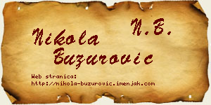 Nikola Buzurović vizit kartica